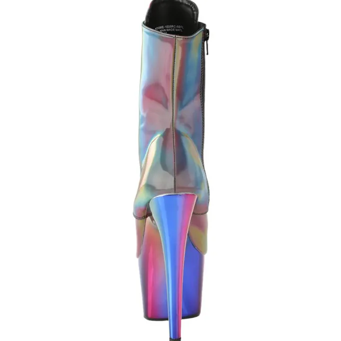 Pleaser ADORE 1020RC Reflective Rainbow Boots