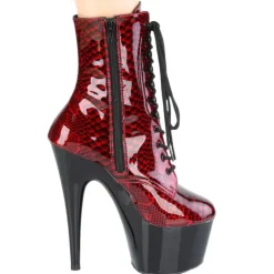 Pleaser ADORE 1020SP Red Snake Print Boots