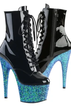 Pleaser ADORE-1020LG Boots Blue Glitter