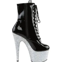 Pleaser ADORE-1020LG Boots Silver Glitter