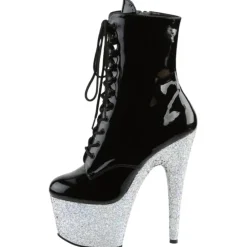 Pleaser ADORE-1020LG Boots Silver Glitter