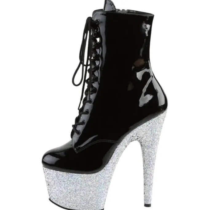 Pleaser ADORE-1020LG Boots Silver Glitter