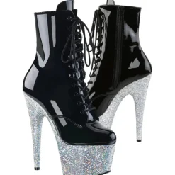 Pleaser ADORE-1020LG Boots Silver Glitter