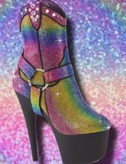 Pleaser ADORE-1029RS Rainbow Boots