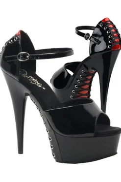 Pleaser DELIGHT 660FH Shoes Black/Red