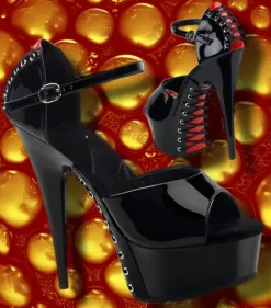 Pleaser DELIGHT 660FH Shoes Black/Red