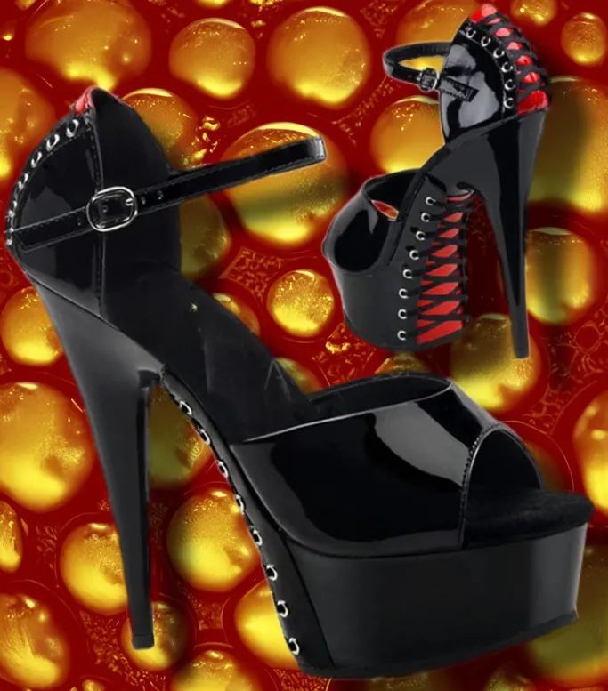 Pleaser DELIGHT 660FH Shoes Black/Red