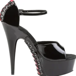 Pleaser DELIGHT 660FH Shoes Black/Red