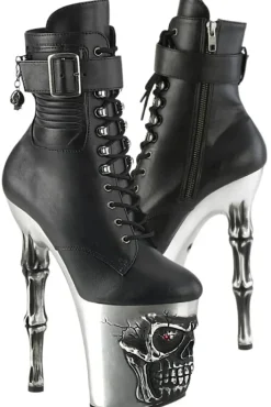 Pleaser Rapture 1020STR-LT Silver Sole Boots