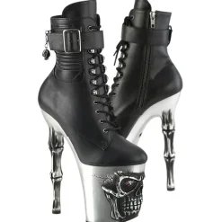 Pleaser Rapture 1020STR-LT Silver Sole Boots