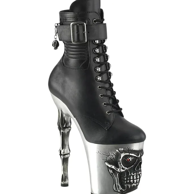 Pleaser Rapture 1020STR-LT Silver Sole Boots