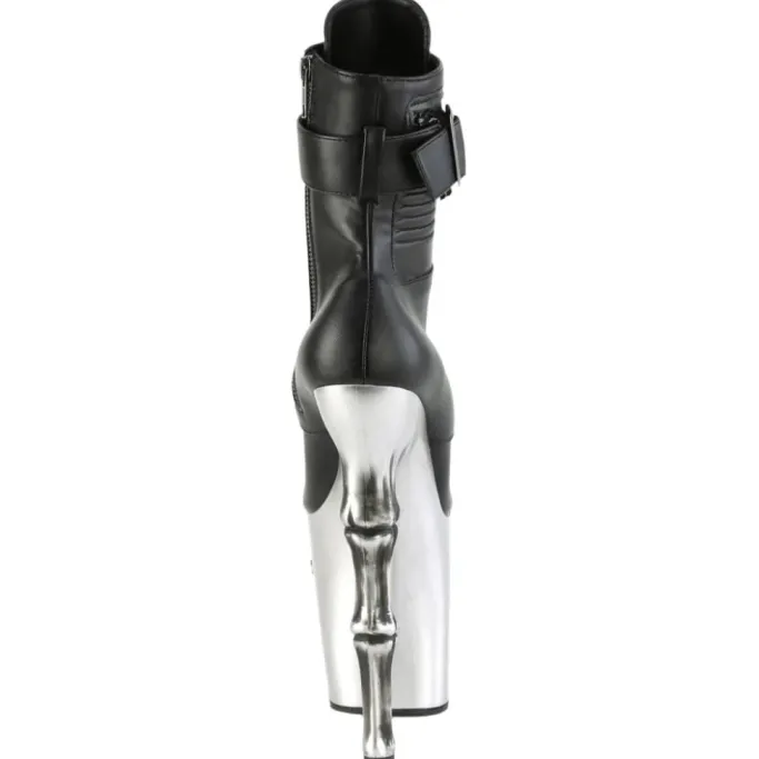 Pleaser Rapture 1020STR-LT Silver Sole Boots