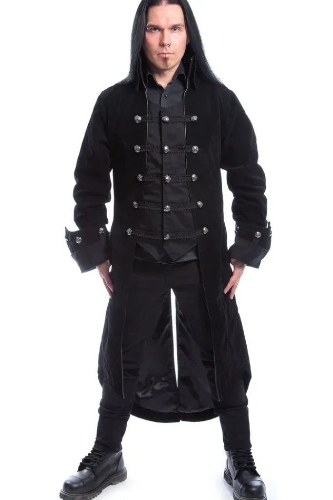 Innocent Clothing Poizen Velvet Pirate Coat Black