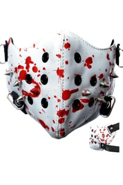 Innocent Clothing Poizen White Spike Face Mask Blood Splatter