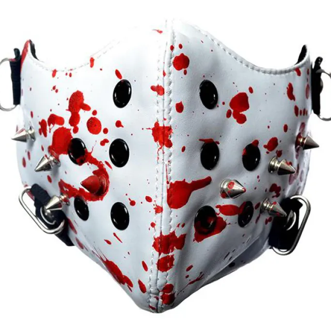 Innocent Clothing Poizen White Spike Face Mask Blood Splatter