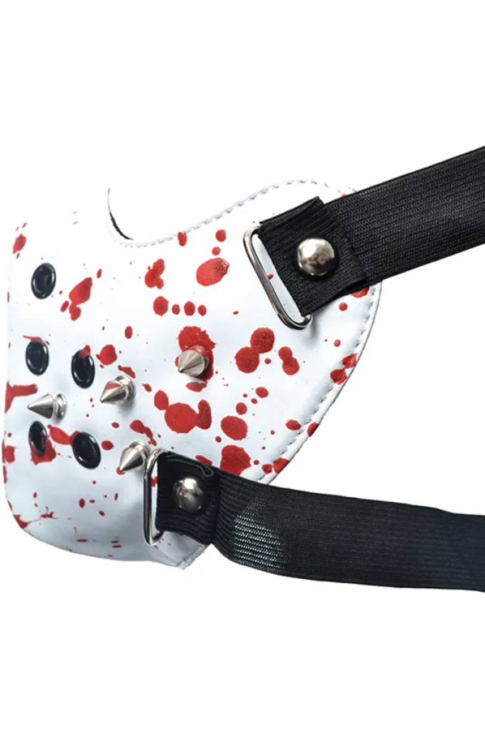 Innocent Clothing Poizen White Spike Face Mask Blood Splatter