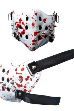 Innocent Clothing Poizen White Spike Face Mask Blood Splatter