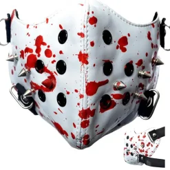 Innocent Clothing Poizen White Spike Face Mask Blood Splatter
