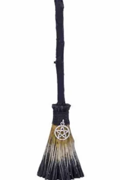 Nemesis Now Positive Energy Broomsticks White Pentagram Charm