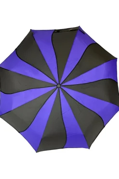 Soake Purple and Black Swirl Folding Umbrella