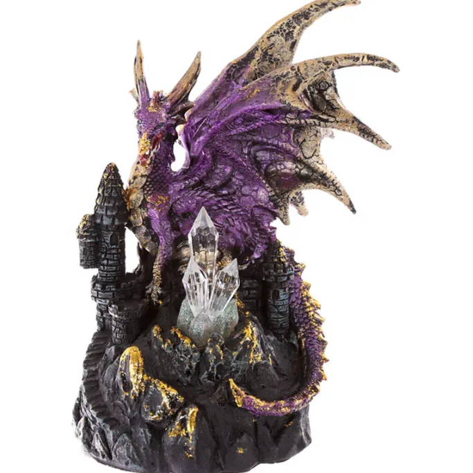 Puckator Purple Dark Legends Dragon on Castle with LED Crystal