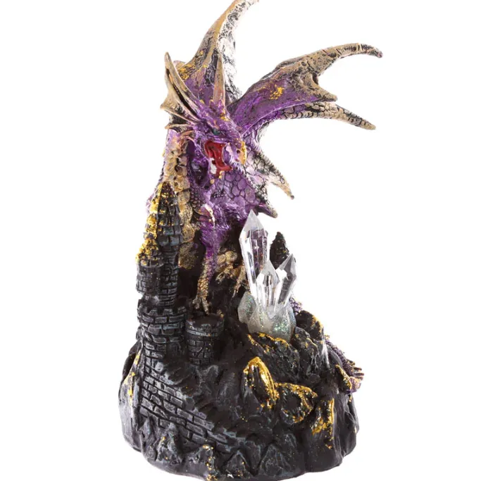 Puckator Purple Dark Legends Dragon on Castle with LED Crystal