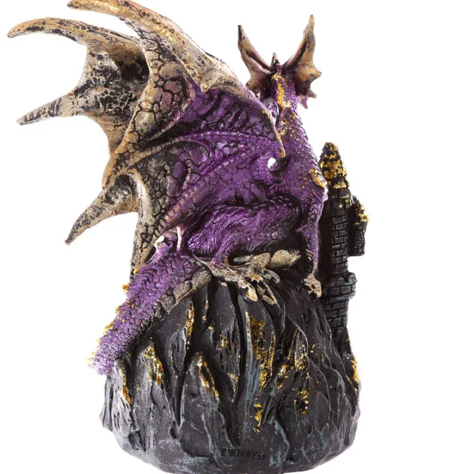 Puckator Purple Dark Legends Dragon on Castle with LED Crystal