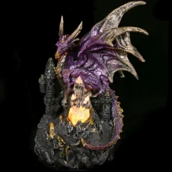 Puckator Purple Dark Legends Dragon on Castle with LED Crystal