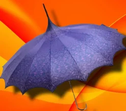 Soake Purple Patterned Pagoda Umbrella / Parasol