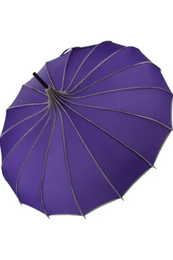 Soake Purple Ribbed Pagoda Umbrella / Parasol