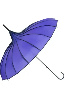 Soake Purple Ribbed Pagoda Umbrella / Parasol
