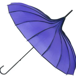 Soake Purple Ribbed Pagoda Umbrella / Parasol
