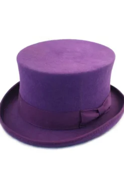 Euro Accessories Purple Wool Felt Steampunk Top Hat
