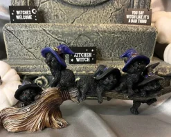 Nemesis Now Purrfect Broomstick Cats