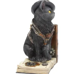 Nemesis Now Purring Pioneer Steampunk Cat Bookend