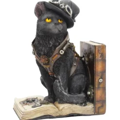 Nemesis Now Purring Pioneer Steampunk Cat Bookend