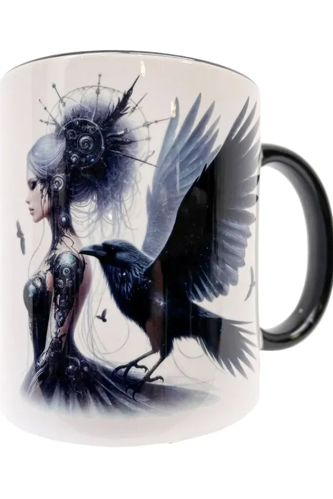 Oakhart Industries Raven Cyber Goth and Raven Mug Art095