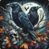 Oakhart Industries Ravens and Skulls Coaster Art078