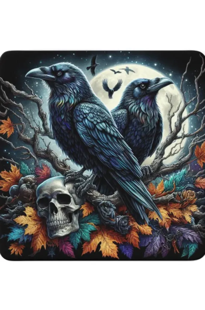 Oakhart Industries Ravens and Skulls Coaster Art078