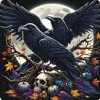 Oakhart Industries Ravens and Skulls Coaster Art076