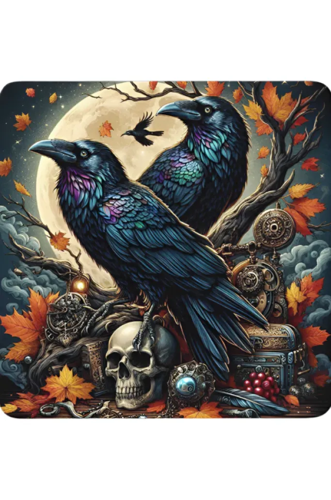 Oakhart Industries Ravens and Skulls Coaster Art077