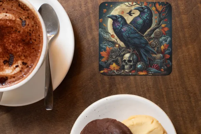 Oakhart Industries Ravens and Skulls Coaster Art077