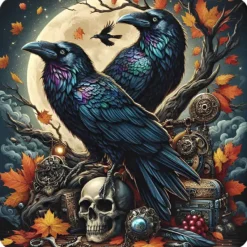 Oakhart Industries Ravens and Skulls Coaster Art077