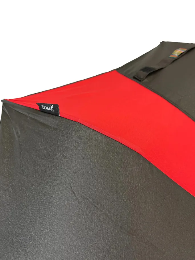 Soake Red and Black Swirl Folding Umbrella