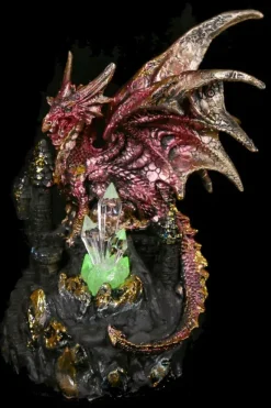 Puckator Red Dark Legends Dragon on Castle with LED Crystal