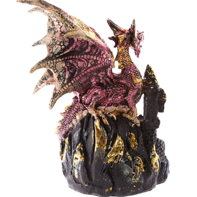 Puckator Red Dark Legends Dragon on Castle with LED Crystal
