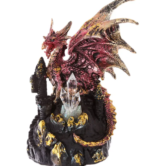 Puckator Red Dark Legends Dragon on Castle with LED Crystal