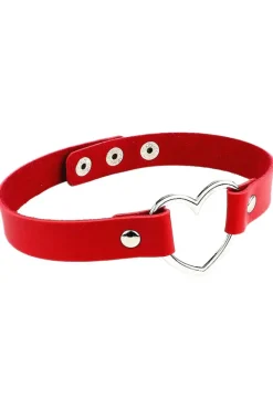 Gothic Collars Red Gothic Heart Choker