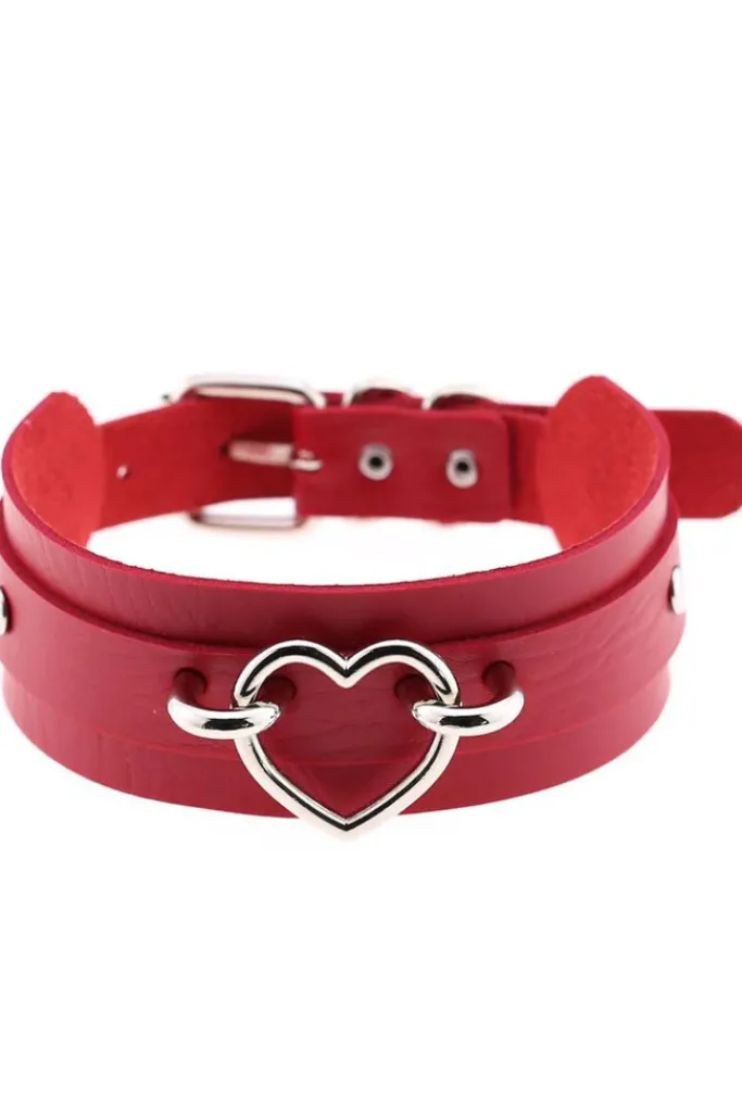 Gothic Collars Red Gothic Heart Collar