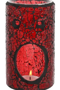 Something Different Red Pillar Crackle Glass Oil Burner